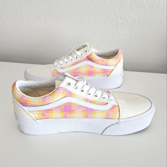 NWOT Vans | Stackform Pastel Picnic Plaid Platform Sneaker Shoes, Womens 10 - Picture 3 of 8
